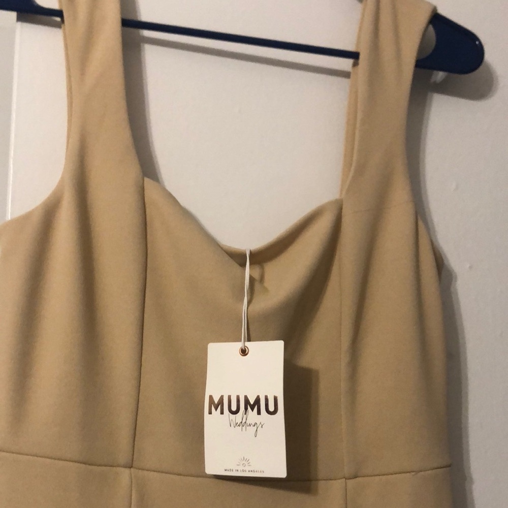 Show Me Your MuMu Tan Sheath Dress Sweetheart Neckline